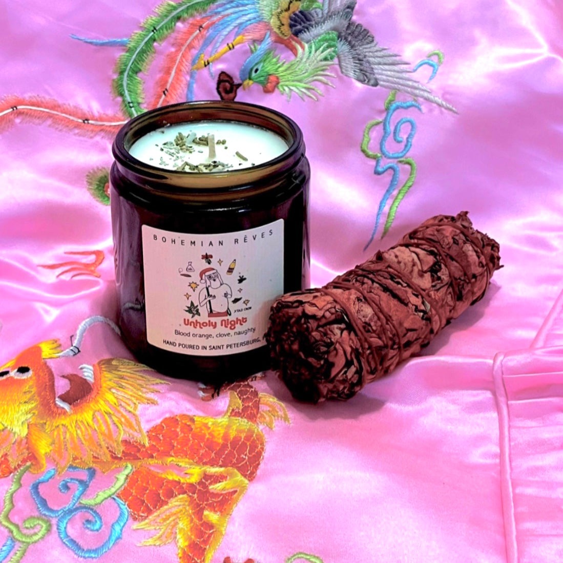 安心過年之曳人蠟燭+龍血鼠尾草套裝Unholy night Candle+Dragon’s Blood Smudge sage Bundle